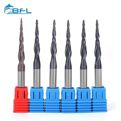 BFL Solid Carbide Taper End Mill With Ball Nose HRC45/55/60/65